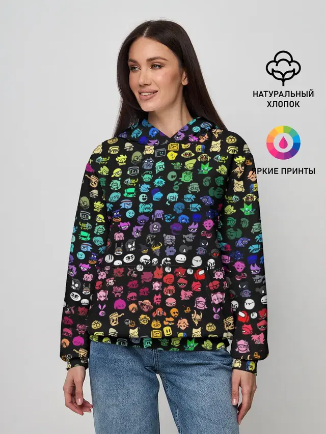 Женское худи с принтом «Friday Night Funkin — ПЕРСОНАЖИ ИГРЫ FNF»