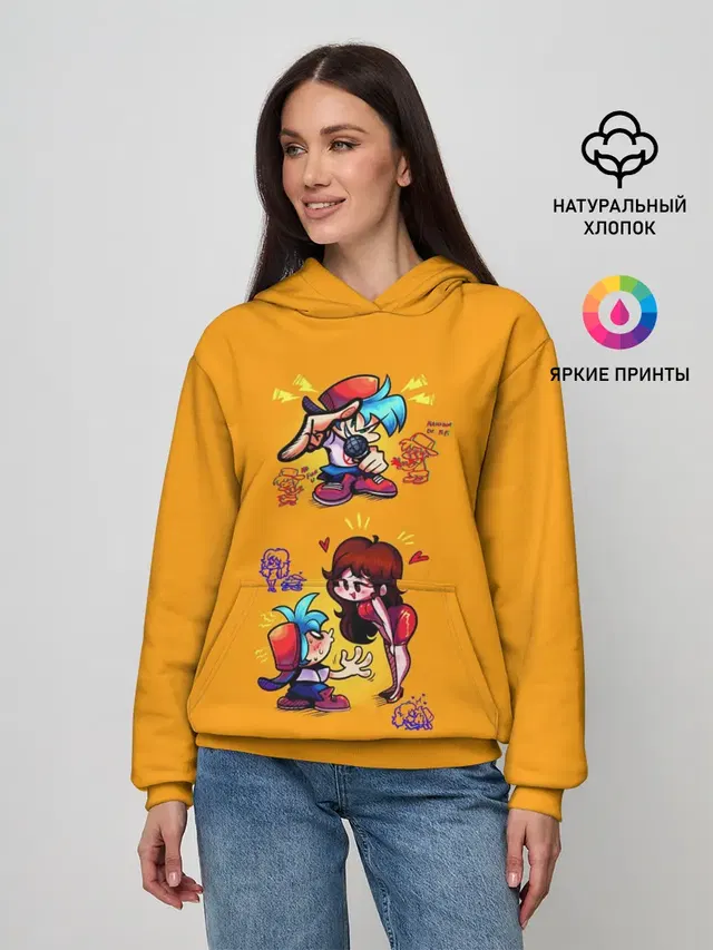 Женское худи с принтом «Boyfriend and Girlfriend FNF»