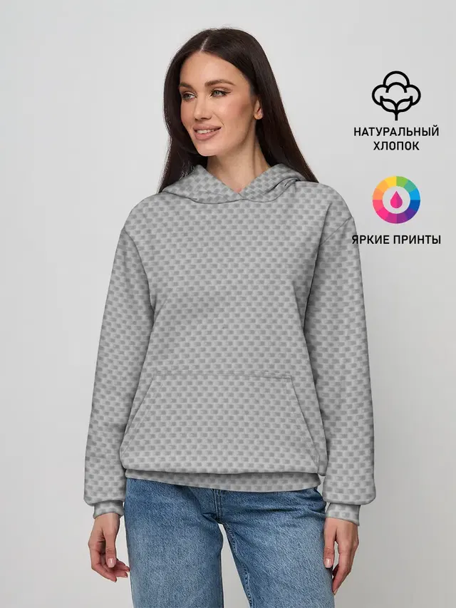 Женское худи с принтом «Gray Carbon»