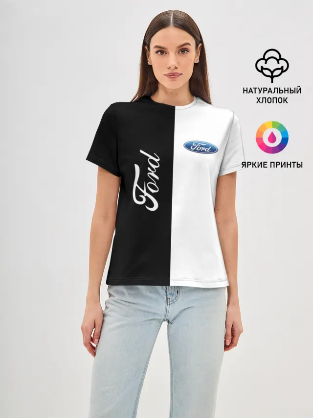 Женская базовая футболка с принтом «Ford»