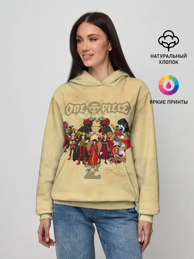 Женское худи с принтом «Ван Пис — One Piece. Большой куш»