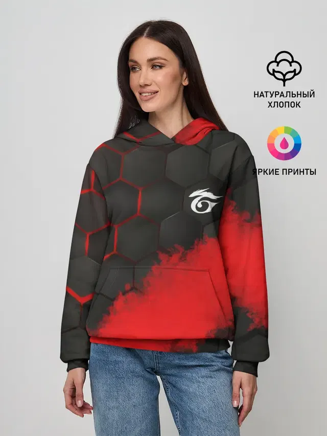 Женское худи с принтом «Garena RED Line»