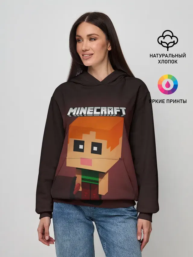 Женское худи с принтом «Minecraft — MINECRAFT | МАЙНКРАФТ»