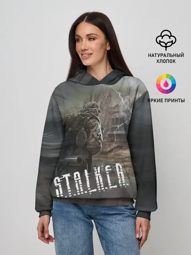 Женское худи с принтом «Stalker — Отчуждение»