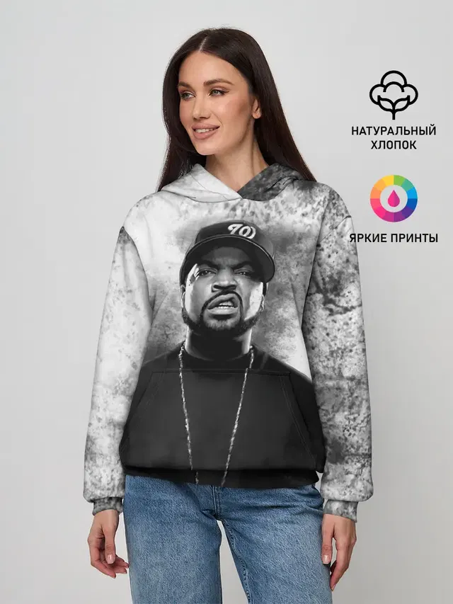 Женское худи с принтом «Ice Cube — Ice Cube | Айс Куб»
