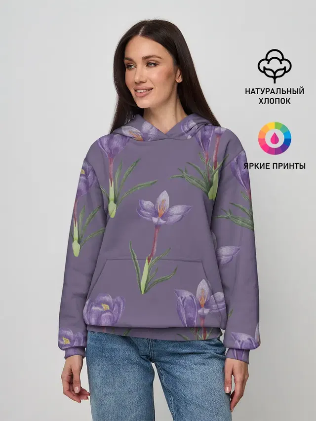 Цветы шафрана на фиолетовом
