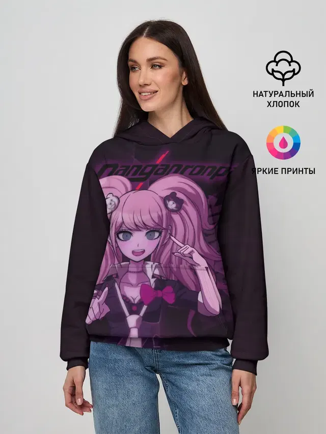 Женское худи с принтом «Danganronpa — Джунко Эношима Данганронпа»