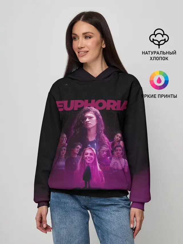 Женское худи с принтом «Euphoria team»
