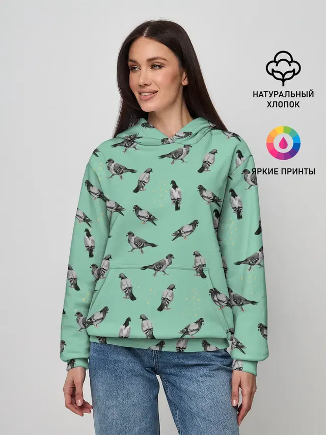 Голуби на зеленом