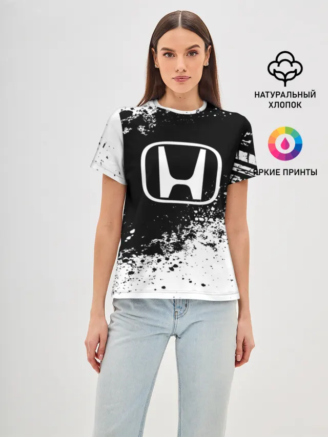 Женская базовая футболка с принтом «Honda abstract sport»