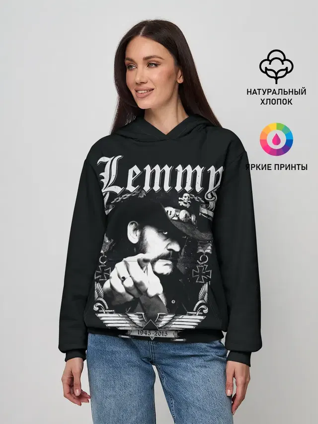 Женское худи с принтом «Motorhead — RIP Lemmy»
