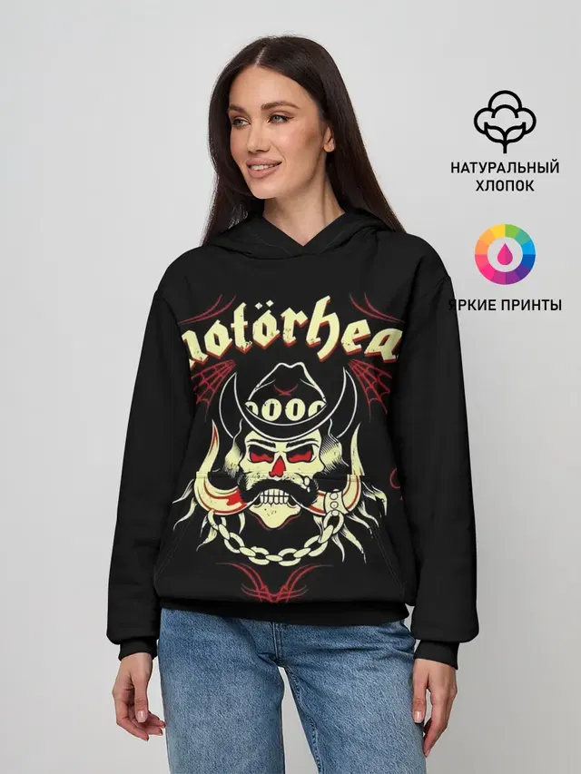 Женское худи с принтом «Motorhead — Angry Lemmy»