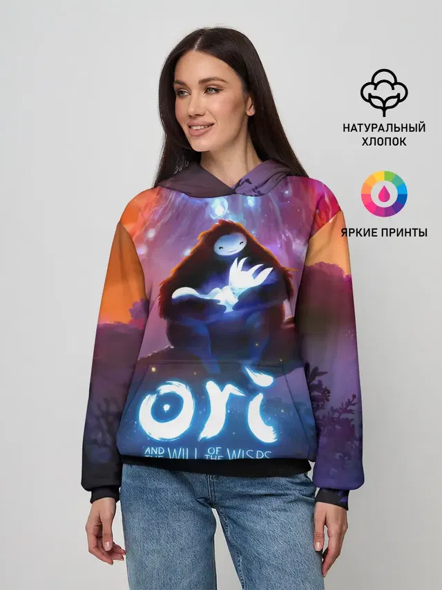 Женское худи с принтом «Ori and the will of the wisps»
