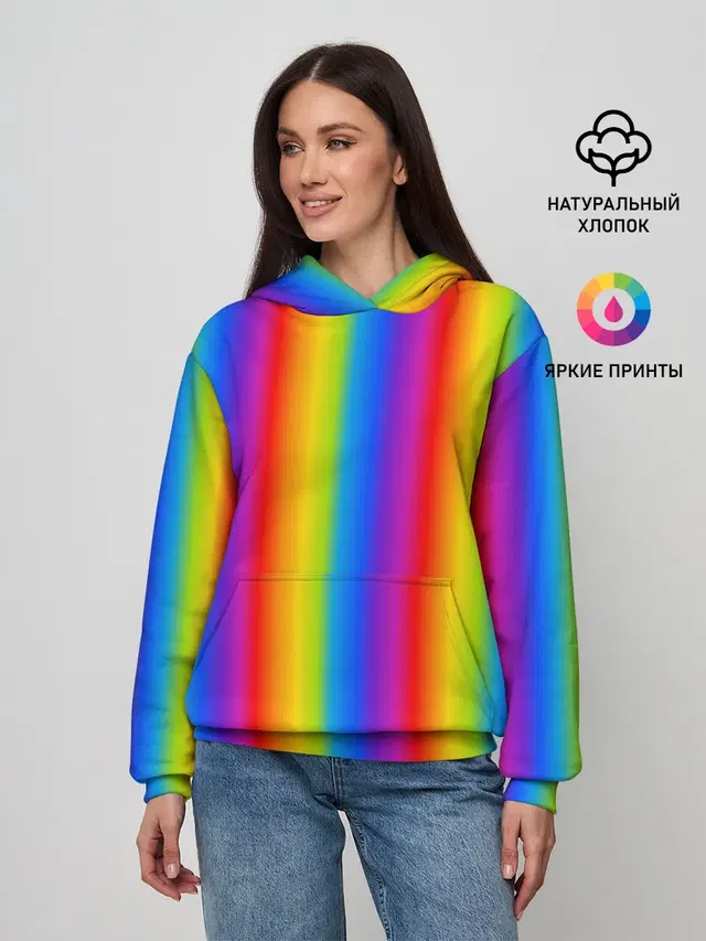 Женское худи с принтом «Абстракция — Color gradient»