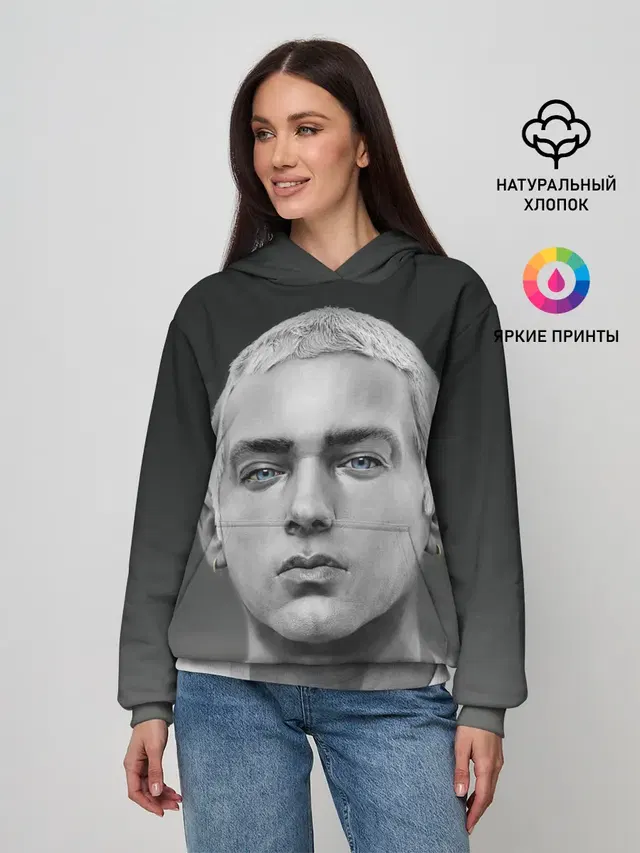 Женское худи с принтом «Eminem — ЭМИНЕМ»