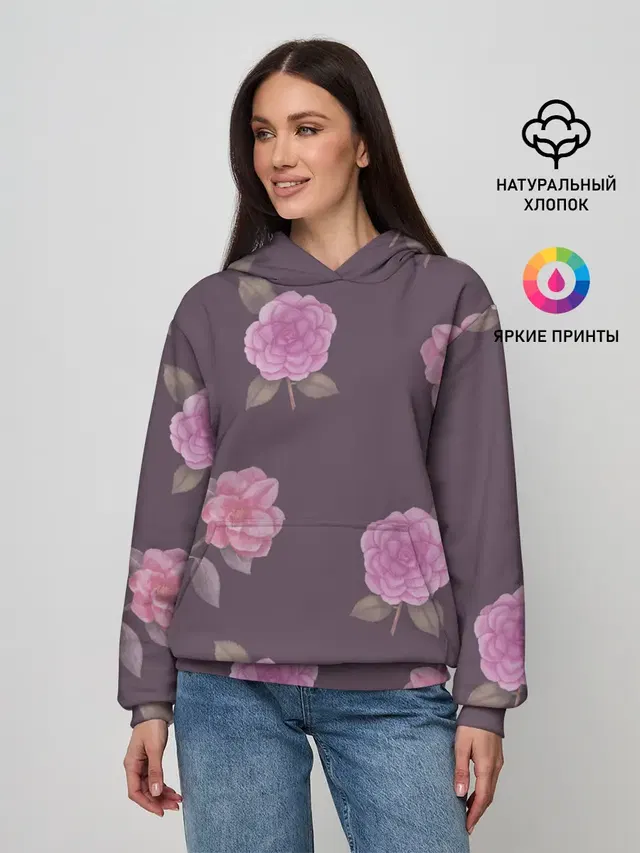 Камелии на вишневом фоне