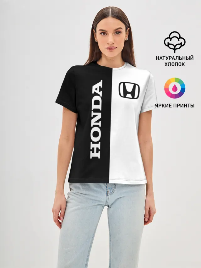 Женская базовая футболка с принтом «Honda»