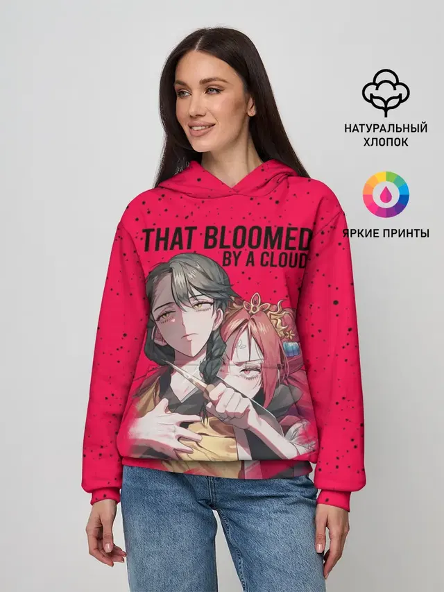 Женское худи с принтом «Characters — That Was Bloomed by a Cloud»