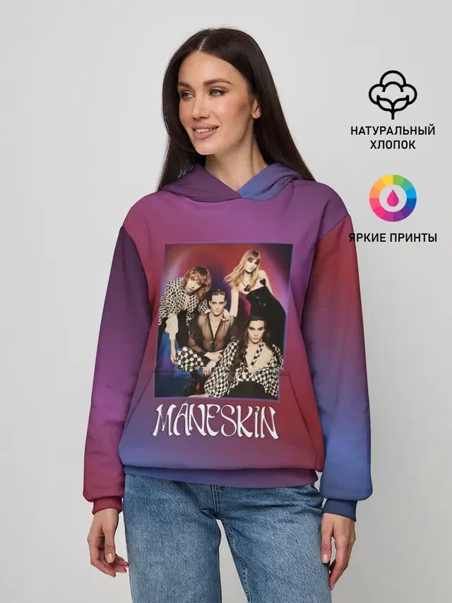 Женское худи с принтом «Maneskin — Maneskin forever»