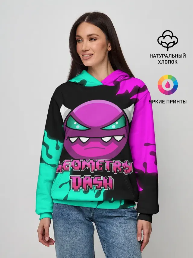 Женское худи с принтом «Geometry Dash»