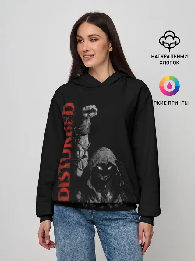 Женское худи с принтом «Disturbed»