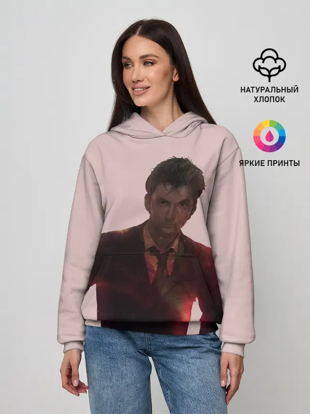 Женское худи с принтом «Nebula — David Tennant»