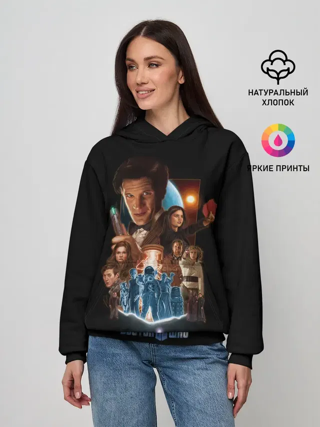Женское худи с принтом «Doctor who team»