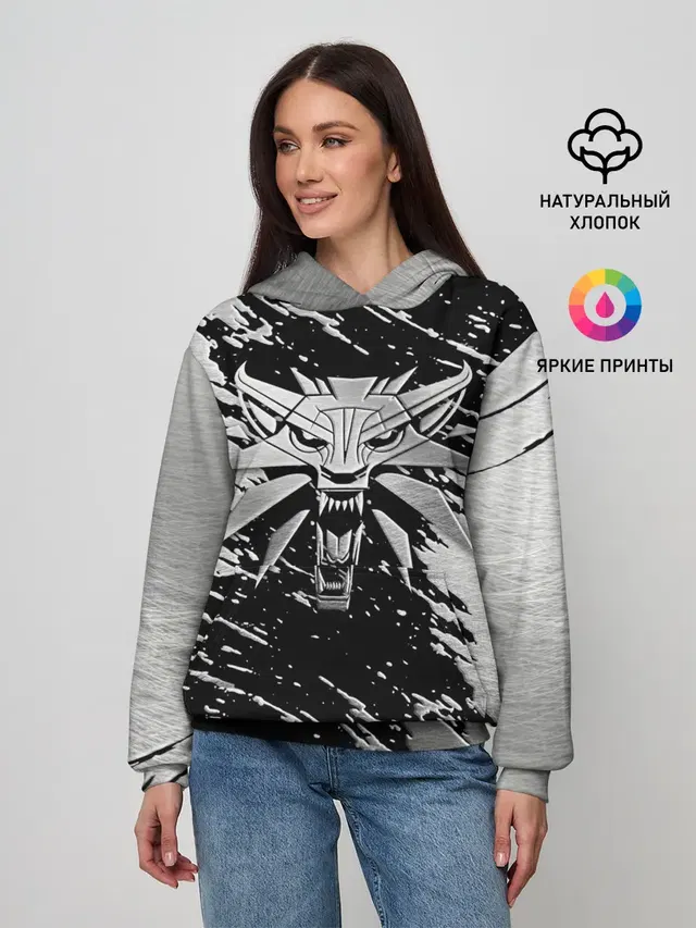 Женское худи с принтом «THE Witcher Logo Steel»