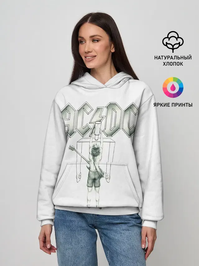 Женское худи с принтом «AC/DC — Flick of the Switch AC/DC»