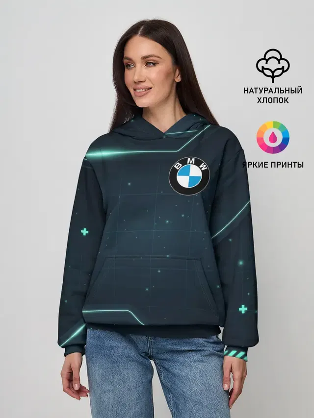 Женское худи с принтом «BMW»