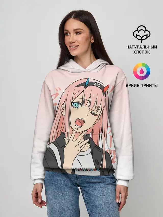 Женское худи с принтом «Darling in the FranXX — Zero Two Darling in the Franxx»