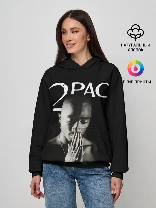 Женское худи с принтом «Зарубежные — TUPAC»