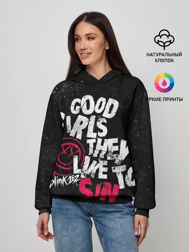 Женское худи с принтом «Blink 182, Good Girl»