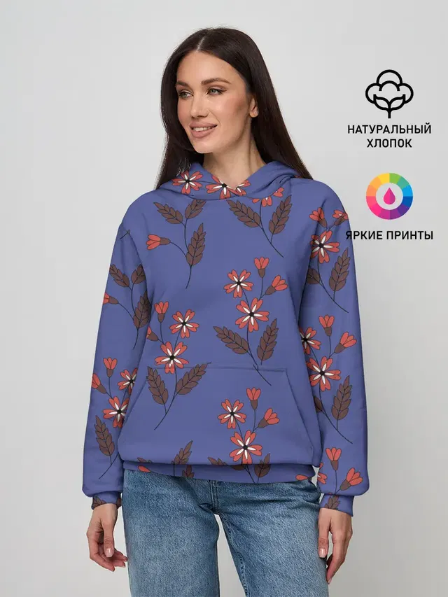 Цветы на синем фоне