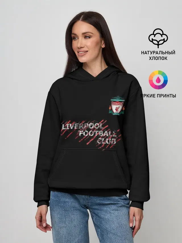 Женское худи с принтом «Ливерпуль — LIVERPOOL FC»