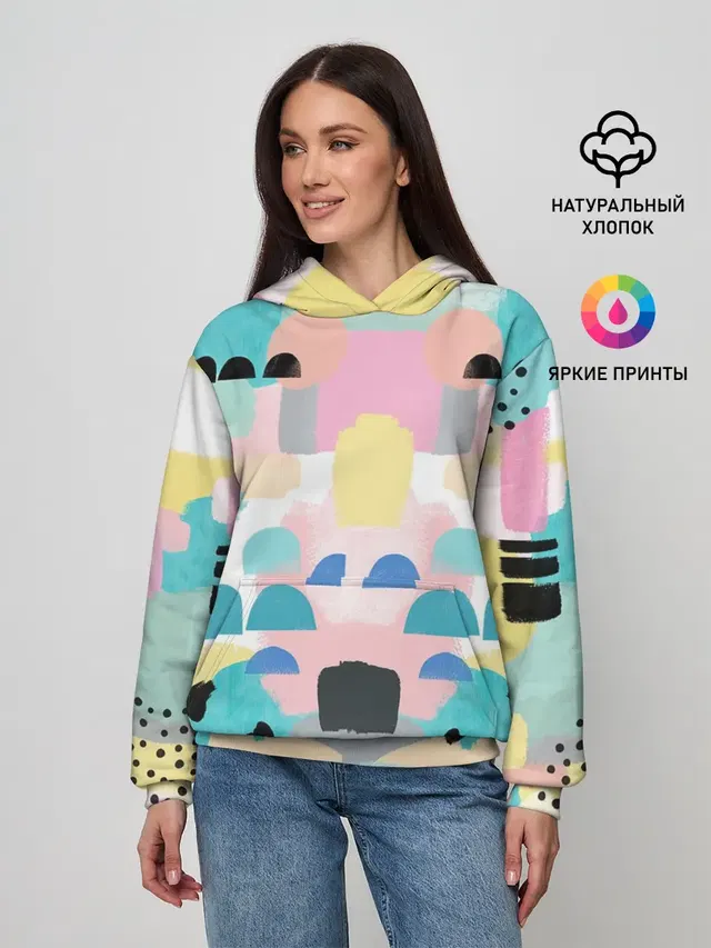 Женское худи с принтом «Абстракция — Surtex»