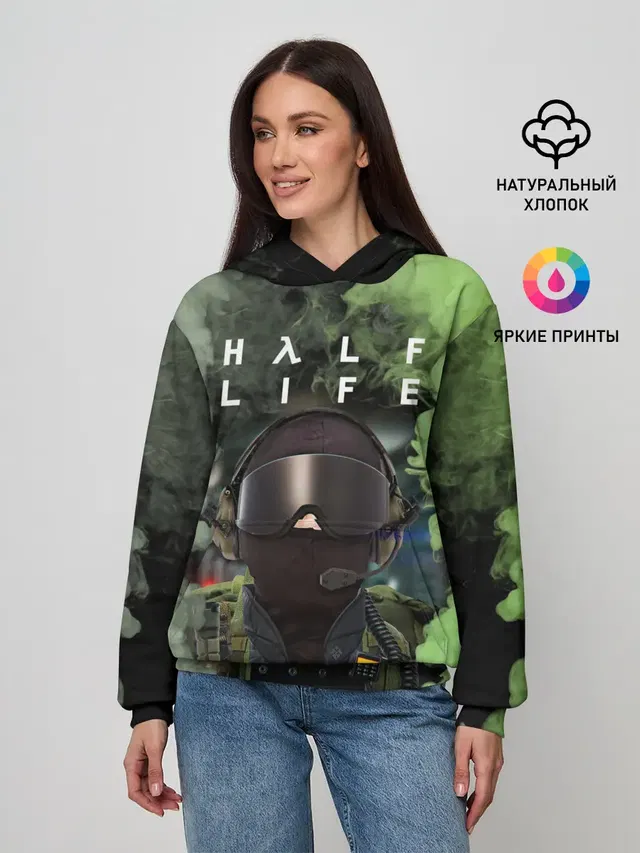 Женское худи с принтом «Opposing Force Half-Life — Opposing Force»