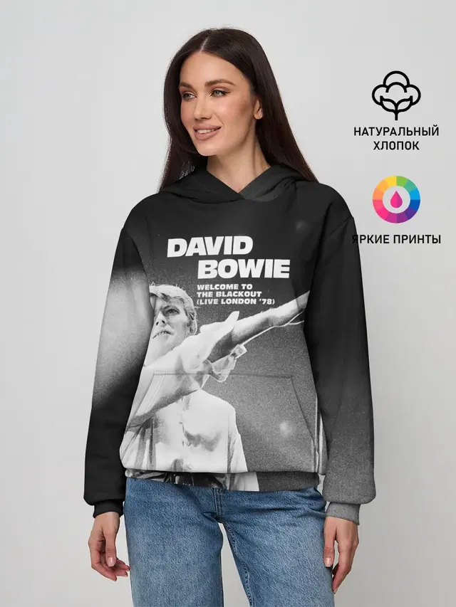 Женское худи с принтом «David Bowie — Welcome to the Blackout - David Bowie»