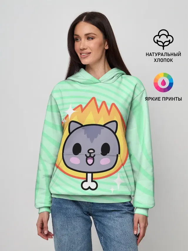 Женское худи с принтом «Toca Boca — Toca Boca Cat»