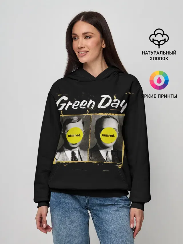 Женское худи с принтом «Green Day — Nimrod. Green Day»