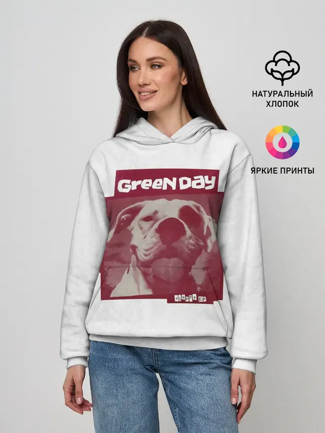 Женское худи с принтом «Green Day — Slappy - Green Day»