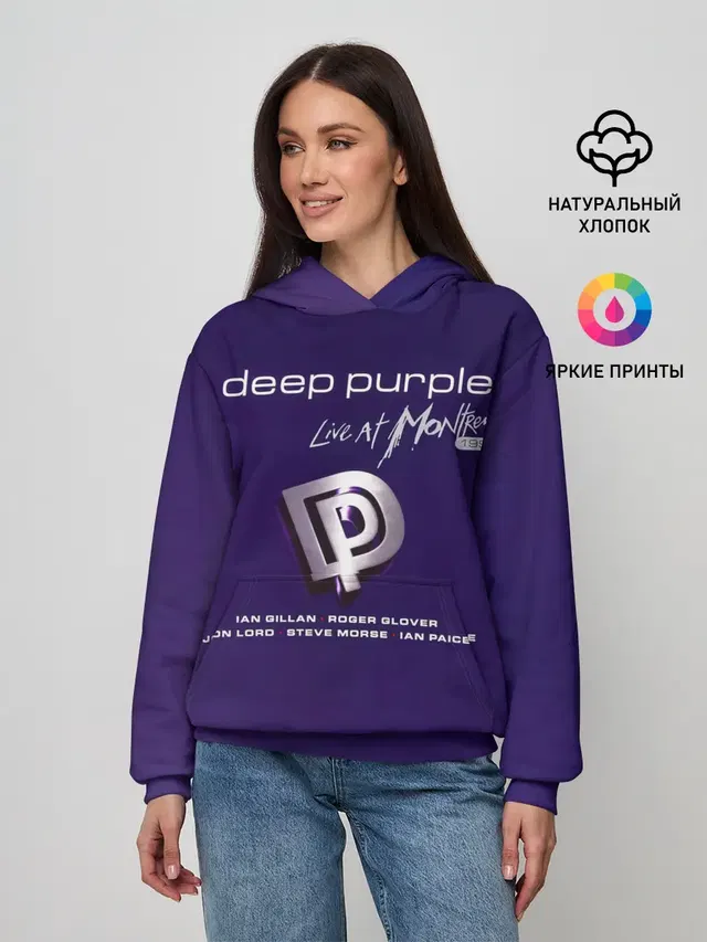Женское худи с принтом «Deep Purple — Deep Purple - Live at Montreux 1996»