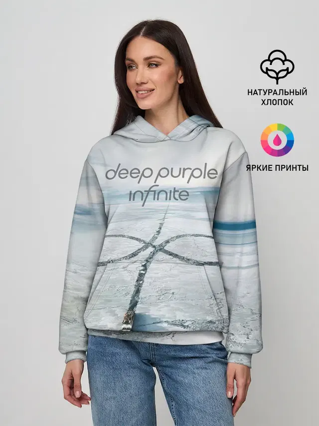 Женское худи с принтом «Infinite - Deep — Infinite - Deep Purple»