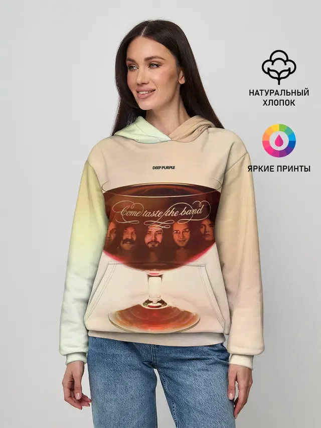 Женское худи с принтом «Come Taste the Band — Come Taste the Band - Deep Purple»