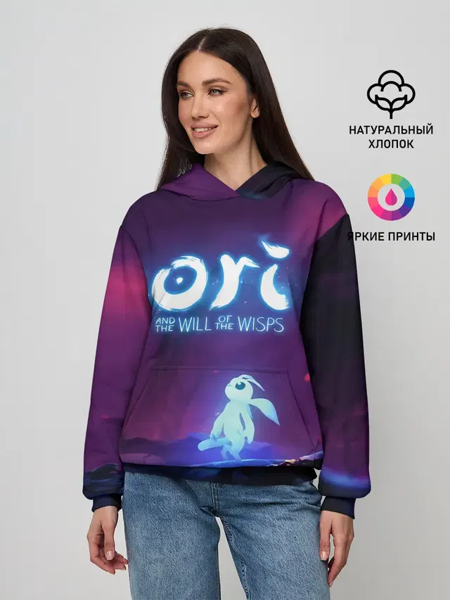 Женское худи с принтом «Ori and the will of the wisps — Ori — Ори»