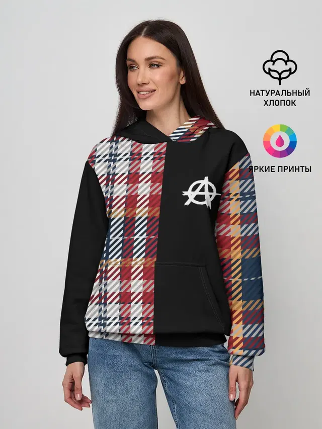 Женское худи с принтом «Анархия — ANARCHY»