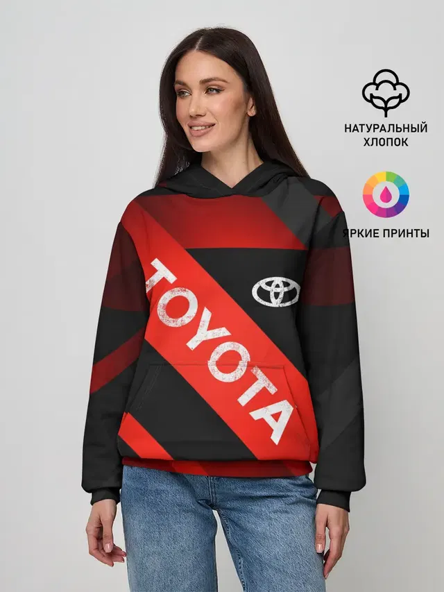 Женское худи с принтом «Тойота — TOYOTA LINES»