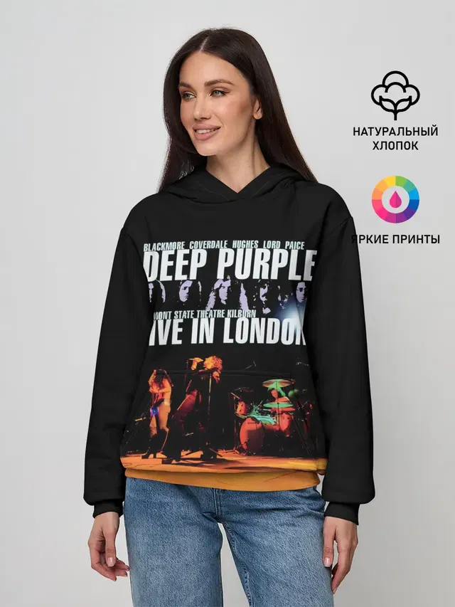 Женское худи с принтом «Live In London — Deep Purple - Live In London»