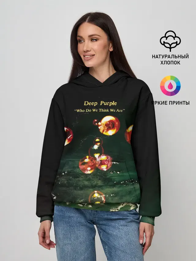 Женское худи с принтом «Deep Purple — Who Do We Think We Are - Deep Purple»