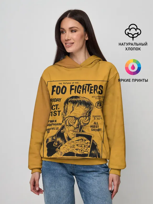 Женское худи с принтом «Foo Fighters — THE RETURN OF THE... FOO FIGHTERS»